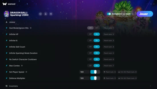 Capture d’écran des cheats pour DRAGON BALL: Sparking! ZERO