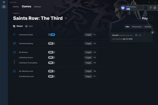 Saints Row: The Third cheats screenshot