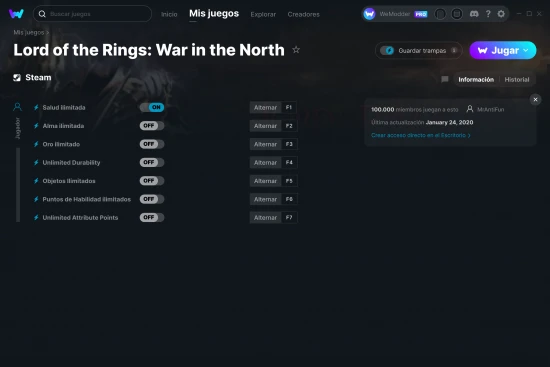 captura de pantalla de las trampas de Lord of the Rings: War in the North