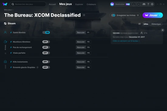 Capture d'écran de triches de The Bureau: XCOM Declassified