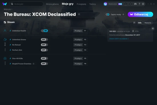 cheaty The Bureau: XCOM Declassified zrzut ekranu