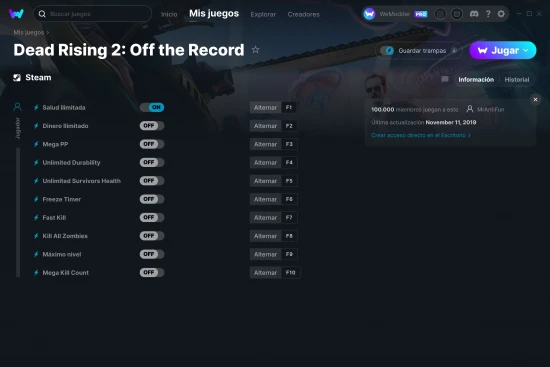 captura de pantalla de las trampas de Dead Rising 2: Off the Record