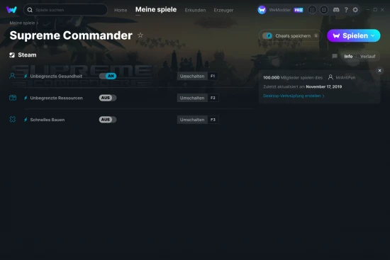 Supreme Commander Cheats Screenshot
