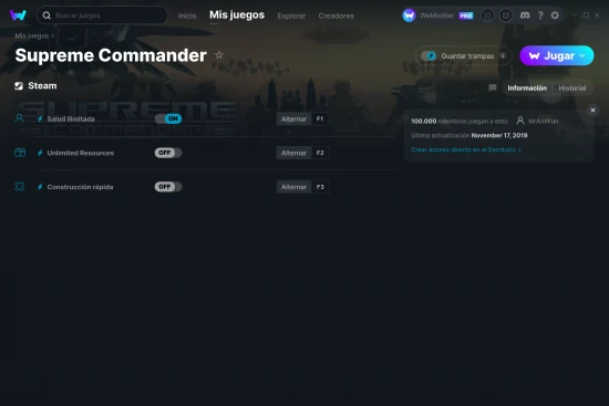 captura de pantalla de las trampas de Supreme Commander