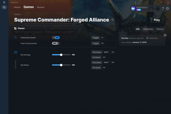 Supreme Commander: Forged Alliance cheats screenshot