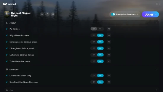 Capture d’écran des cheats pour The Last Plague: Blight