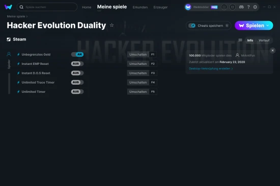 Hacker Evolution Duality Cheats Screenshot