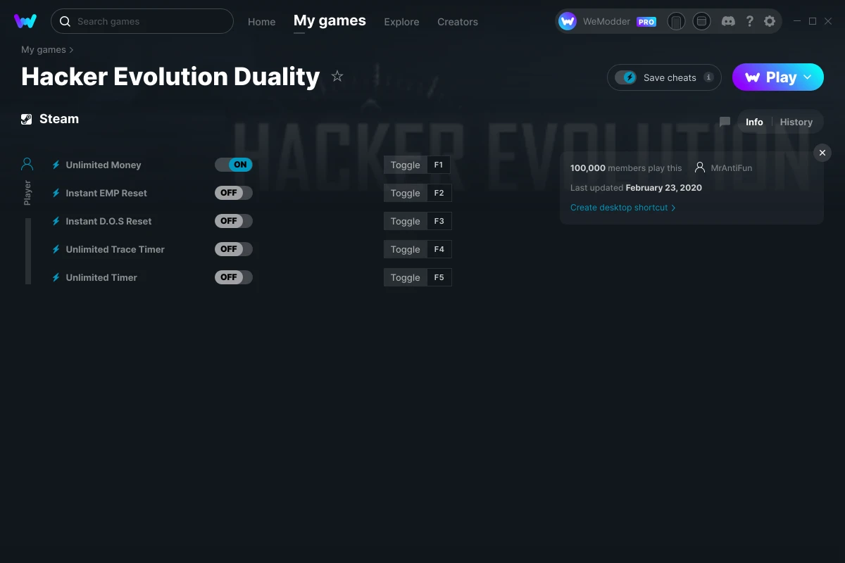 Hacker Evolution Duality Cheats & Trainers for PC | WeMod