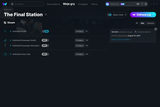cheaty The Final Station zrzut ekranu