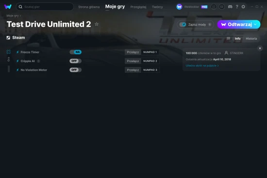 cheaty Test Drive Unlimited 2 zrzut ekranu