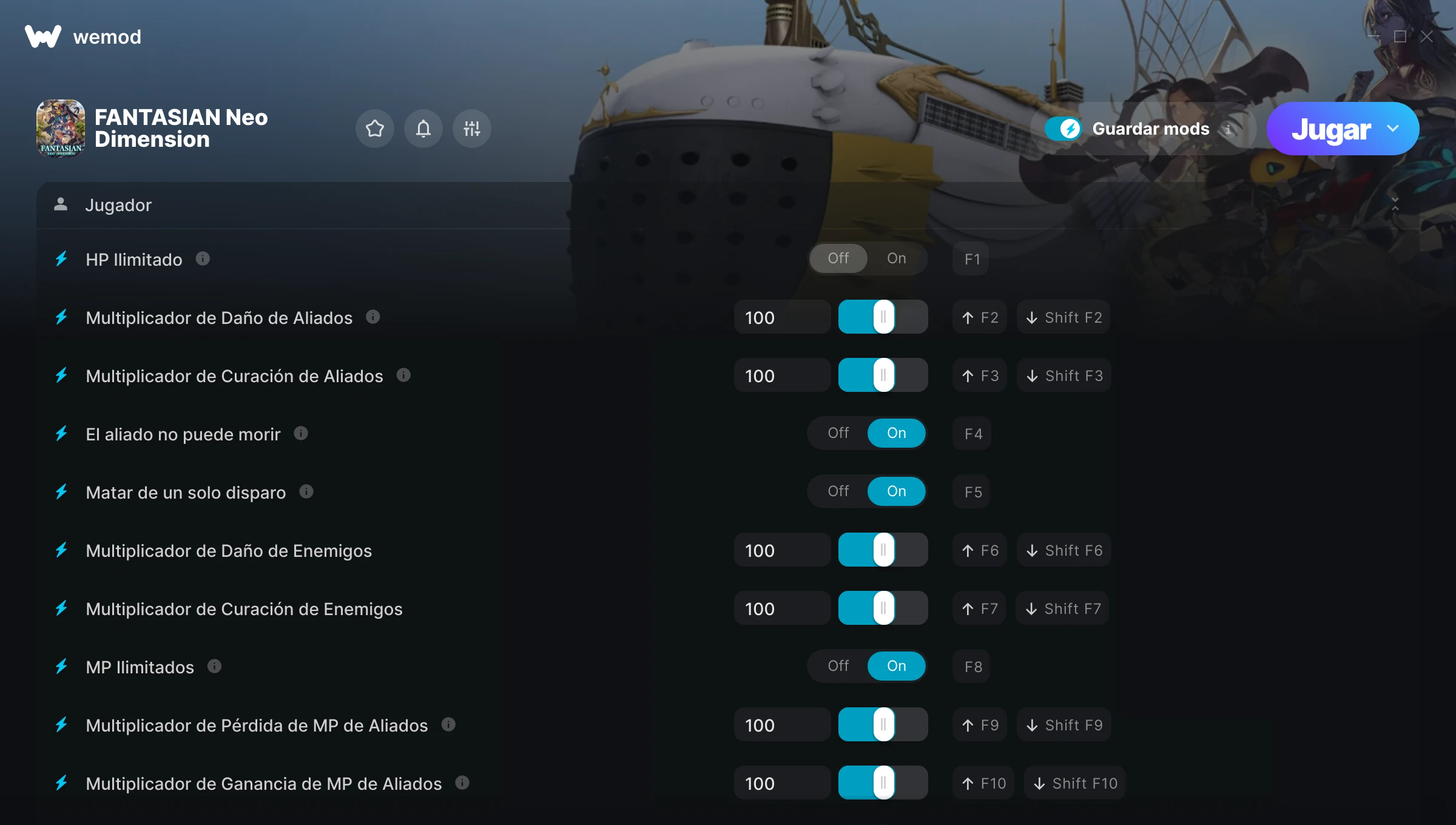 Captura de pantalla de las trampas de FANTASIAN Neo Dimension