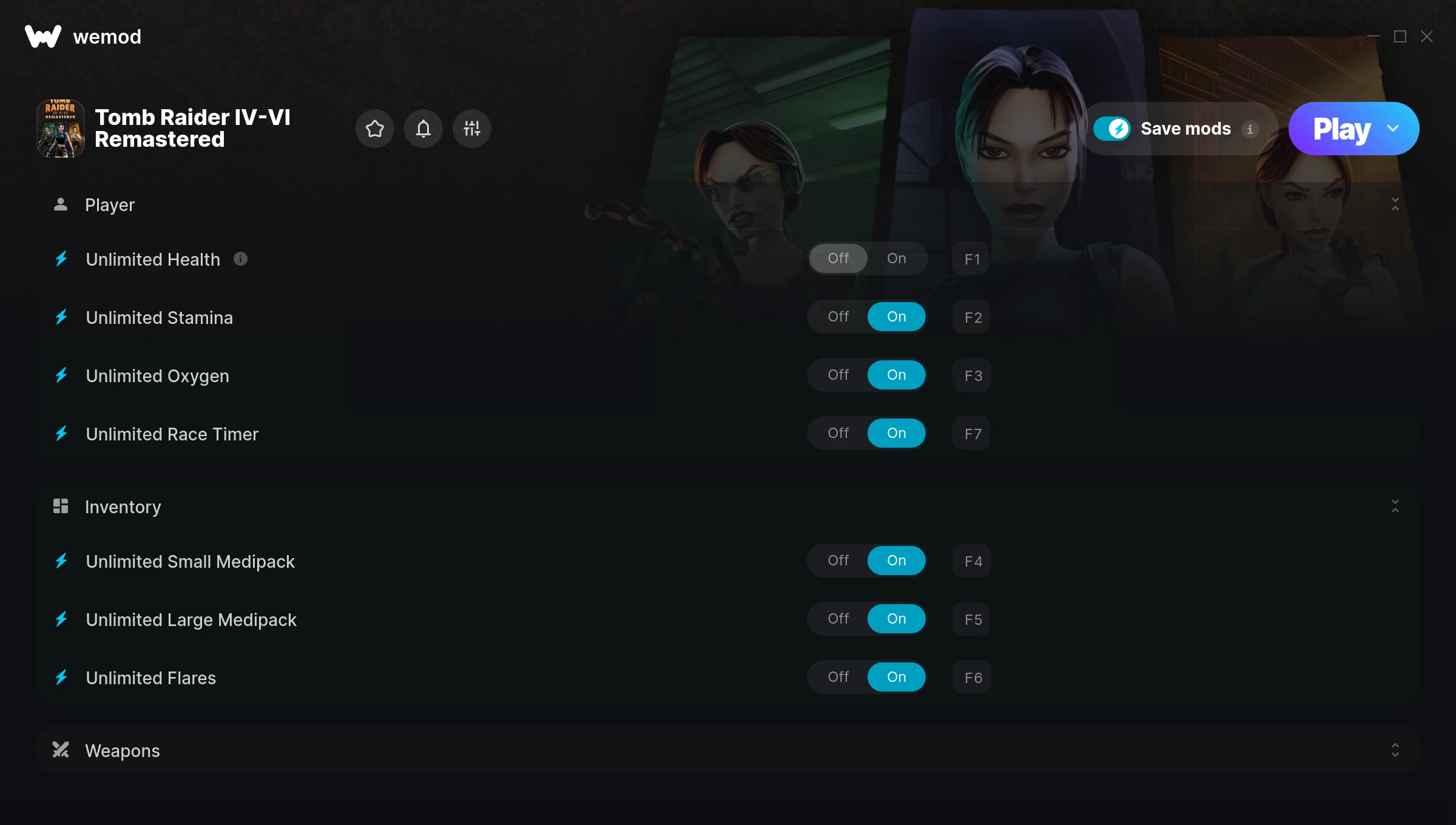 Tomb Raider IV-VI Remastered cheats screenshot