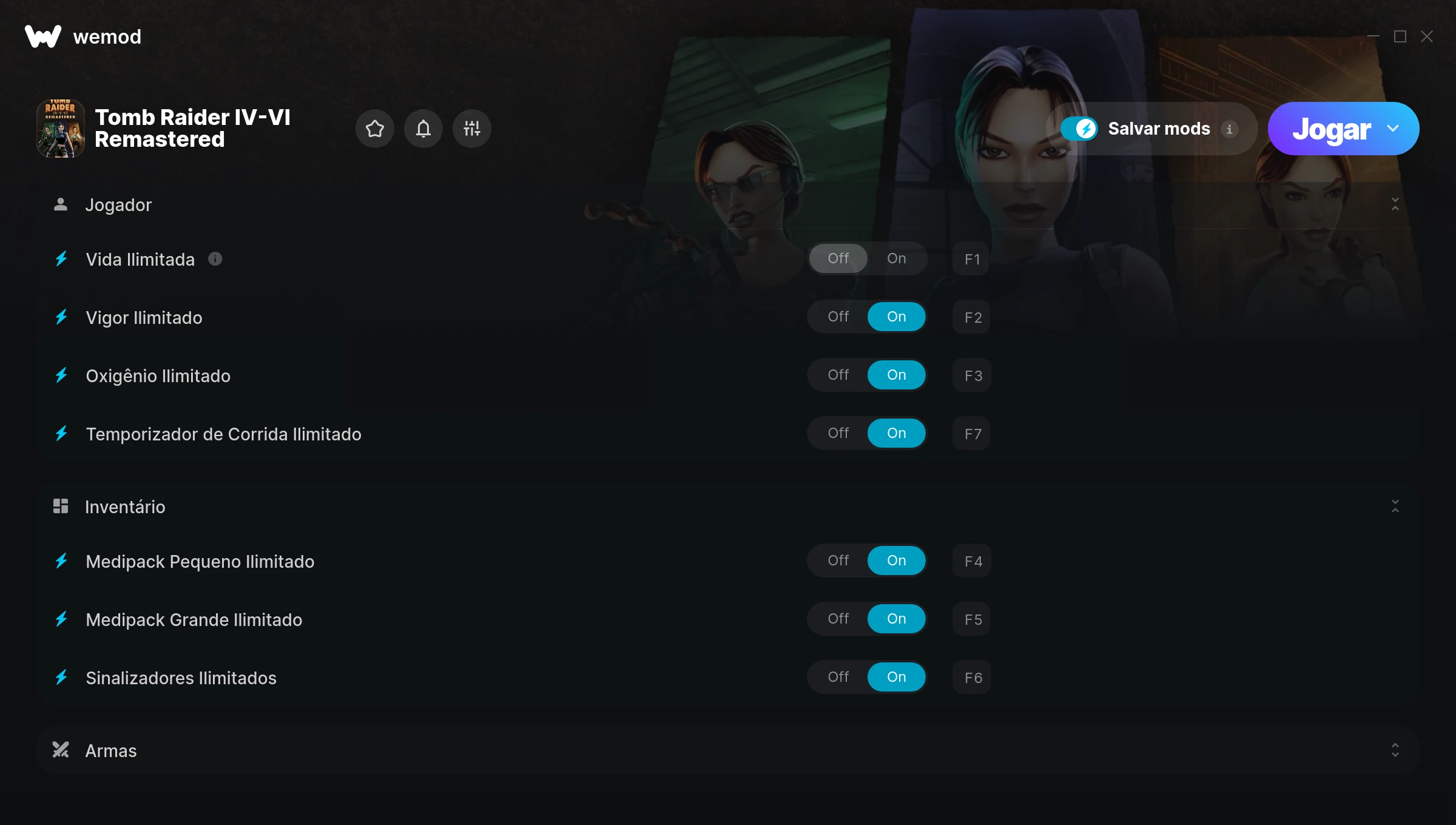 Captura de tela de trapaças de Tomb Raider IV-VI Remastered