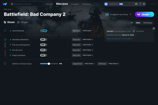 Capture d'écran de triches de Battlefield: Bad Company 2