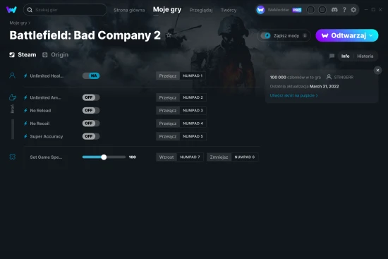cheaty Battlefield: Bad Company 2 zrzut ekranu
