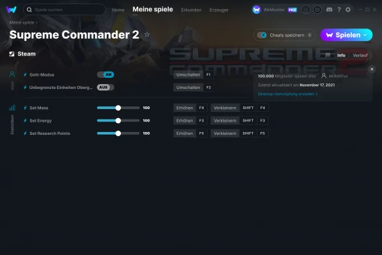Supreme Commander 2 Cheats Screenshot
