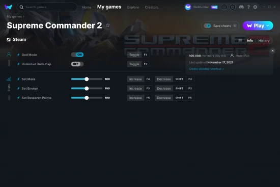 Supreme Commander 2 cheats screenshot