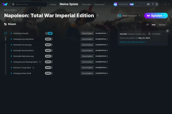 Napoleon: Total War Imperial Edition Cheats Screenshot