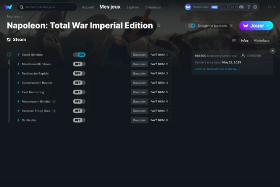 Capture d'écran de triches de Napoleon: Total War Imperial Edition
