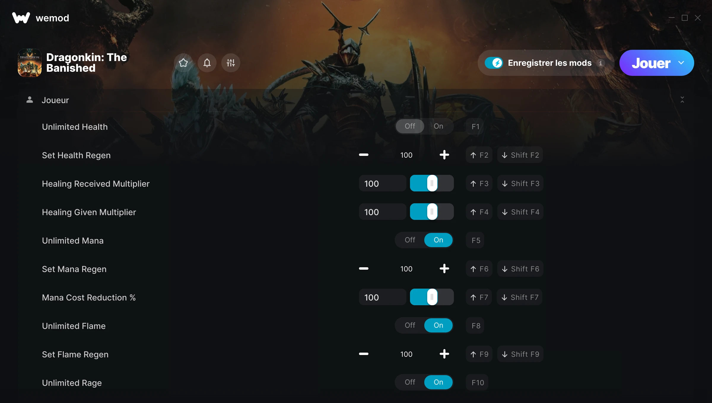 Capture d’écran des cheats pour Dragonkin: The Banished