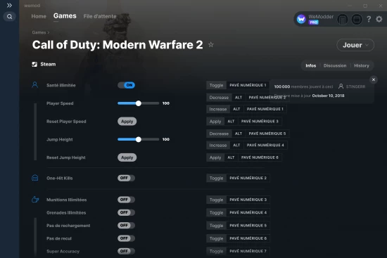 Capture d'écran de triches de Call of Duty: Modern Warfare 2