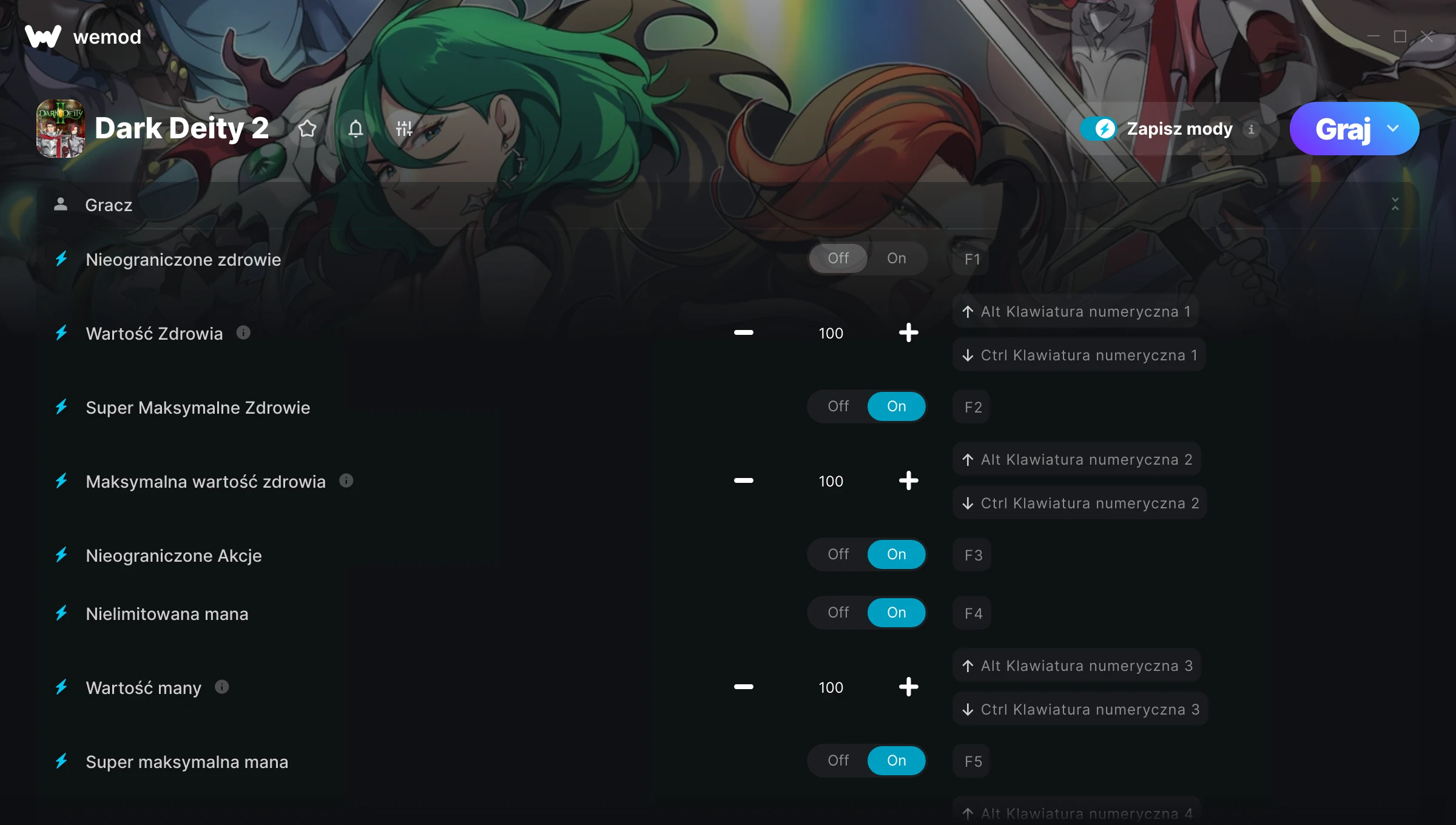 Cheaty do Dark Deity 2 – zrzut ekranu